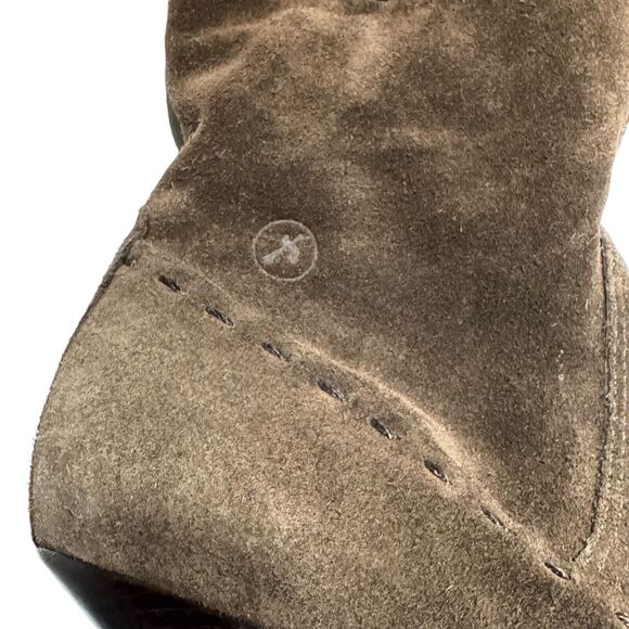 Vintage Boho Boots Size Narrow 36 (5.5/6) Brown Fringe Leather Suede Boots *flaw - Picture 15 of 16